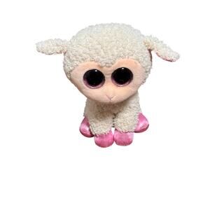 Ty Beanie Boos Twinkle Lamb Plush Beanbag White w/ Pink Hooves 2010